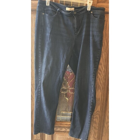 J JILL Women's Size 14 Authentic Fit Mid Rise Medium Wash Slim Leg Ankle Jeans - Picture 1 of 13